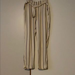 Grey and white striped trouser